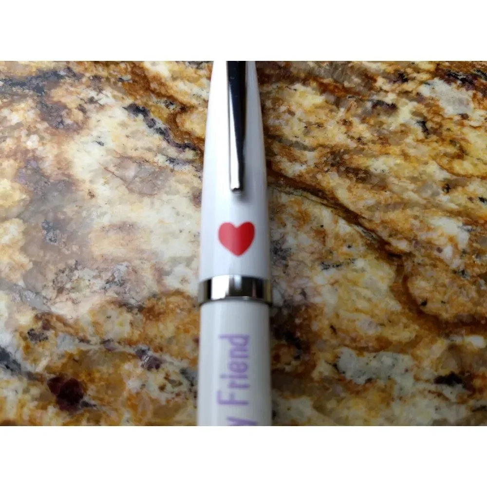 CROSS Solo White & Chrome Twist Ballpoint Pen‎ Hallmark FOR MY FRIEND RED HEART